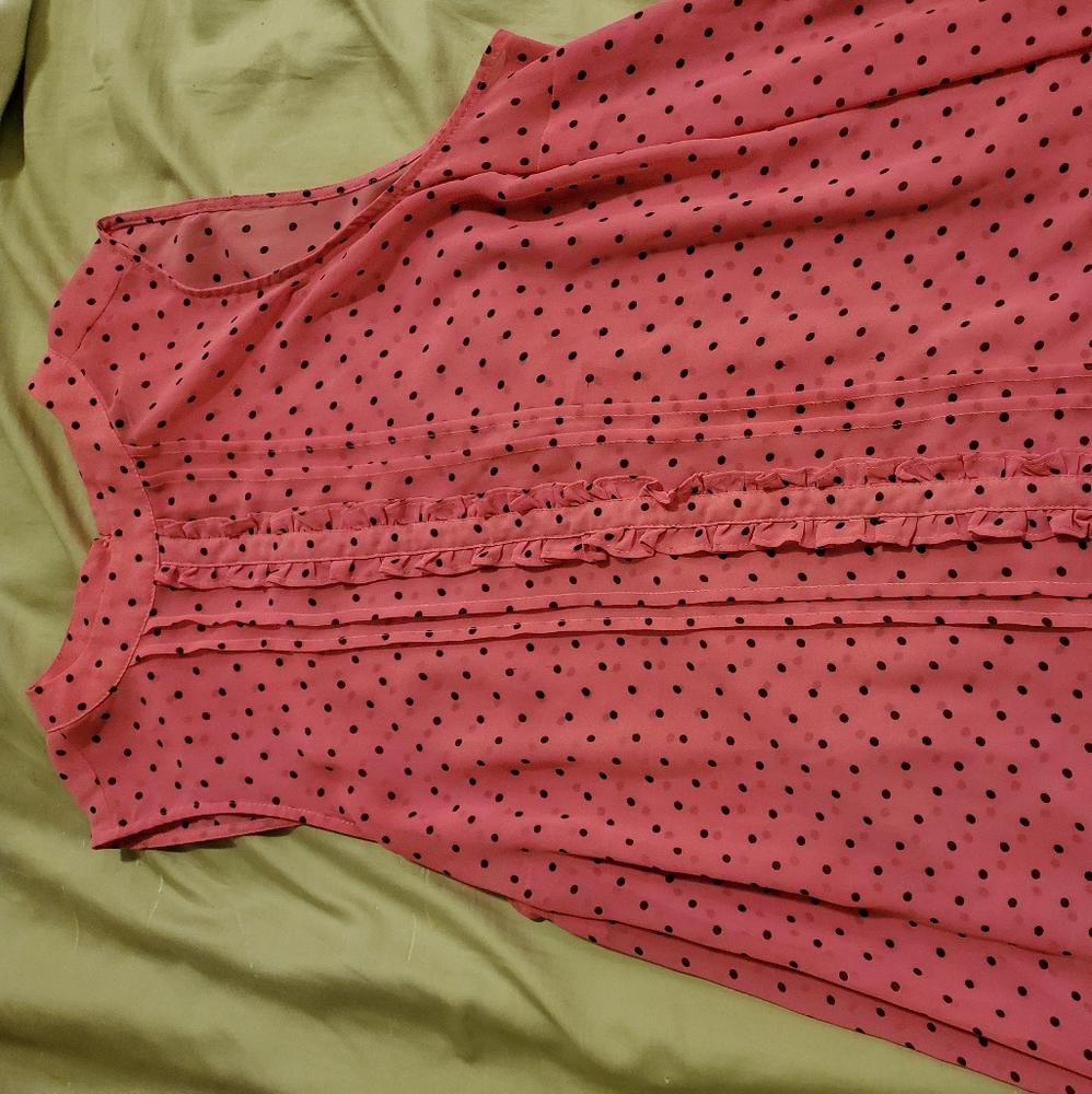 Torrid Hot Pink and Black Polka Dot Top